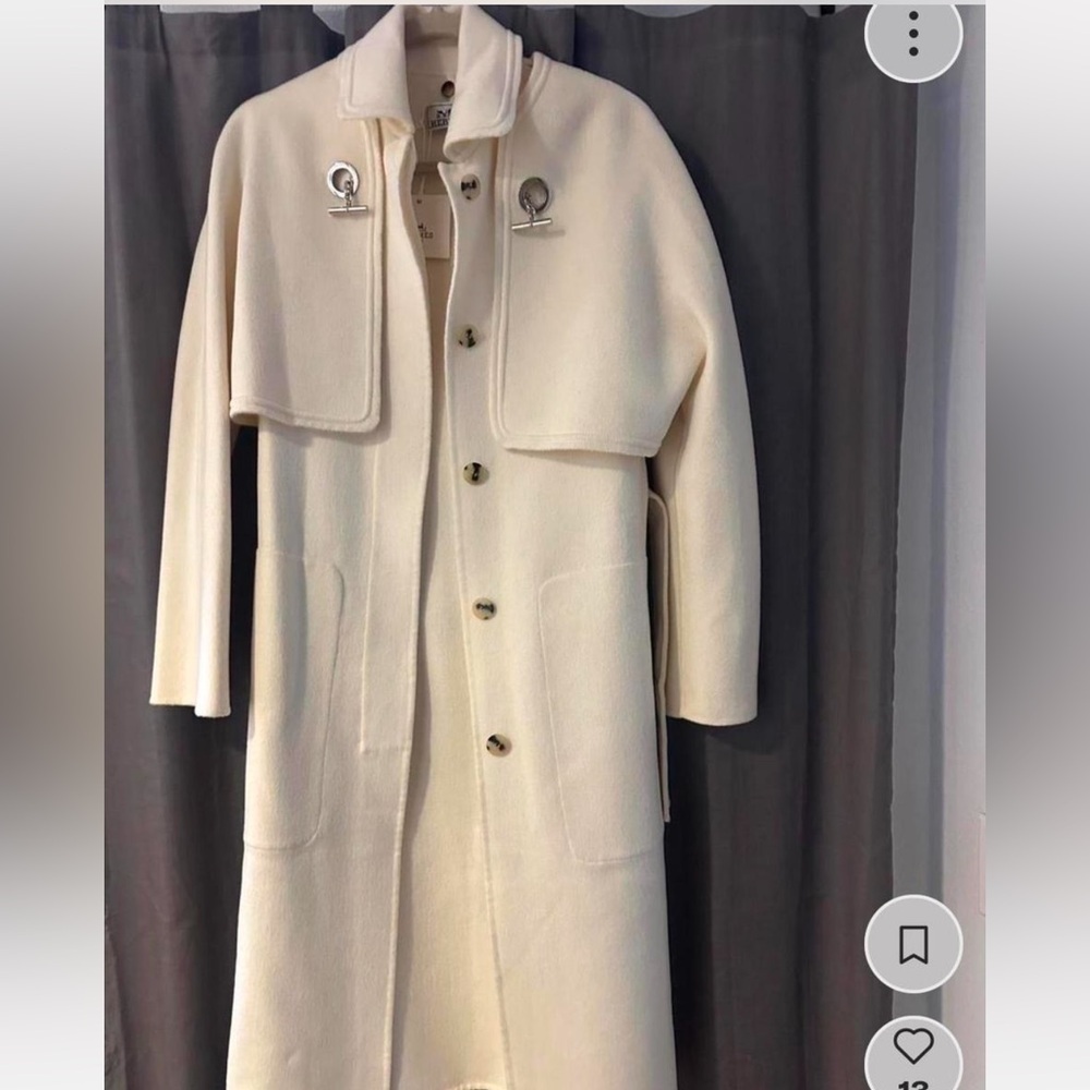 Cashmere Cape Trench Coat Convertible Paletot Size Small - Picture 3 of 16